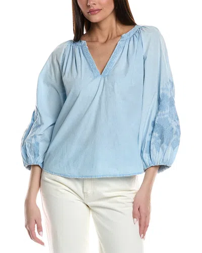 VELVET BY GRAHAM & SPENCER VELVET BY GRAHAM & SPENCER EMBROIDERED BALLOON SLEEVE BLOUSE