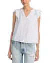 Velvet By Graham & Spencer Eva Sleeveless Ruffle Blouse In White