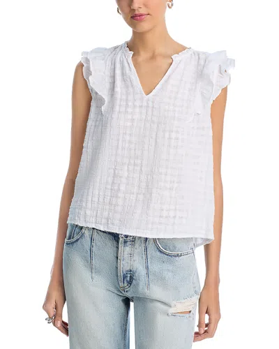 Velvet By Graham & Spencer Eva Sleeveless Ruffle Blouse In White