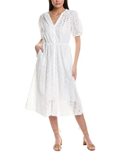 Velvet By Graham & Spencer Eyelet Midi Shirtdress In White