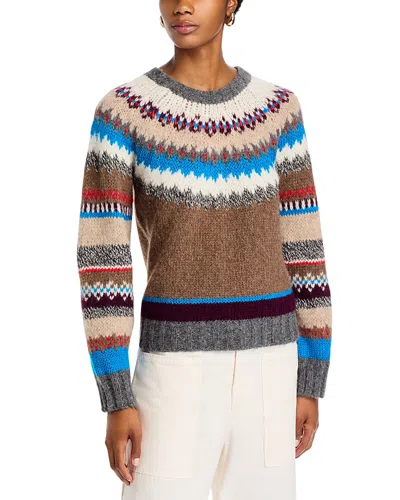 Velvet By Graham & Spencer Fair Isle Crewneck Sweater In Multi