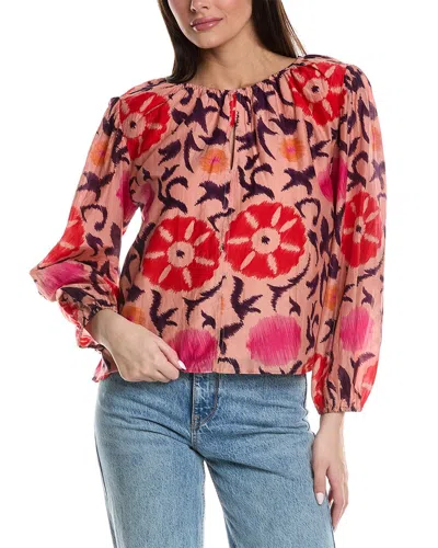 VELVET BY GRAHAM & SPENCER VELVET BY GRAHAM & SPENCER FRASER SILK-BLEND BLOUSE