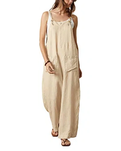 Velvet By Graham & Spencer Isabel Linen Jumpsuit In Biscuit