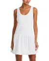 Velvet By Graham & Spencer Isla Mixed Media Mini Dress In White