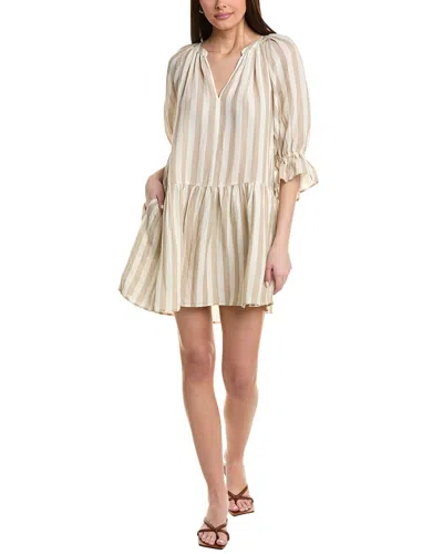 Velvet By Graham & Spencer Jessica Linen-blend Mini Dress In Gold