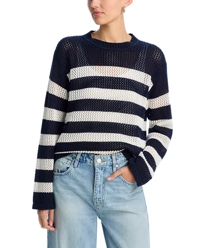 Velvet By Graham & Spencer Kanan Sweater In Navy/milk