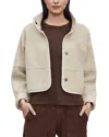 Velvet By Graham & Spencer Kelly Reversible Faux Shearling Cropped Jacket In Ecru Cream