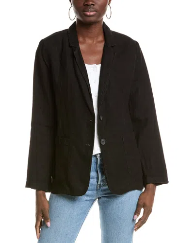 Velvet By Graham & Spencer Lenny Linen Jacket In Black