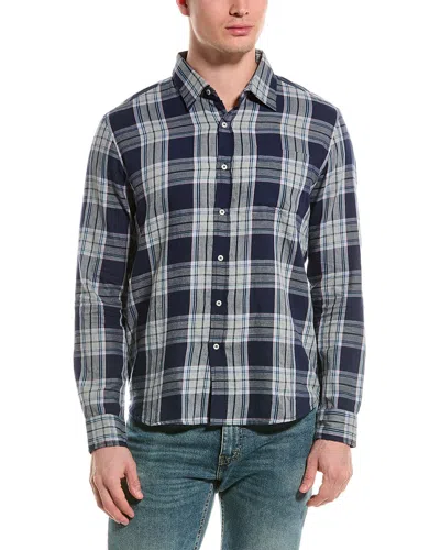 Velvet By Graham & Spencer Freddy Long Sleeve Plaid Shirt In Blue