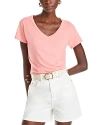 Velvet By Graham & Spencer Lilith Short Sleeved V Neck Tee In Blossom Pink