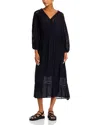 Velvet By Graham & Spencer Womens Cotton Crochet Trim Maxi Dress In Black