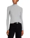 Velvet By Graham & Spencer Long Sleeve Mock Neck Top In Heather Grey