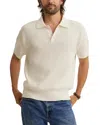 Velvet By Graham & Spencer Lowell Short Sleeve Polo Shirt In Cream