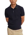 Velvet By Graham & Spencer Lowell Short Sleeve Polo Shirt In Navy