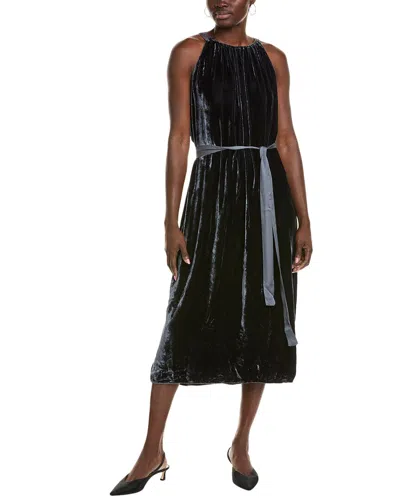 Velvet By Graham & Spencer Maren Silk-blend Dress In Navy