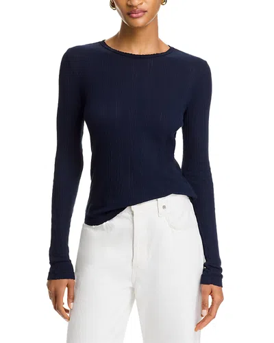 Velvet By Graham & Spencer Mauri Crewneck Tee In Navy