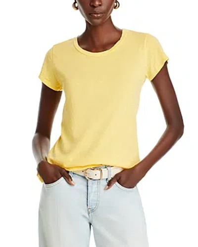 Velvet By Graham & Spencer Odelia Short Sleeved Crewneck Tee In Daisy Yellow