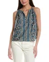 Velvet By Graham & Spencer Rhea Silk-blend Top In Blue