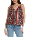 Velvet By Graham & Spencer Womens V Neck Sleeveless Shell In Red