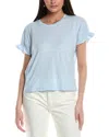 Shop Velvet By Graham & Spencer Ruffle Sleeve T-shirt In Blue