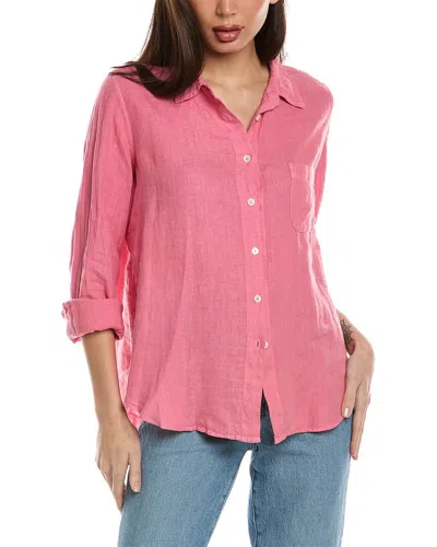 Velvet By Graham & Spencer Stevie Linen Shirt In Pink