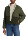 Velvet By Graham & Spencer Tasha Reversible Puffer Sherpa Jacket In Army Green