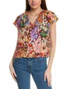 Shop Velvet By Graham & Spencer Trixy Blouse In Brown