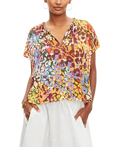 Velvet By Graham & Spencer Trixy Cap Sleeve Top In Cheetah Multi