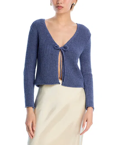 Velvet By Graham & Spencer V Neck Tie Front Cardigan In Atlas