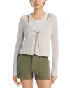 Velvet By Graham & Spencer V Neck Tie Front Cardigan In Chalk