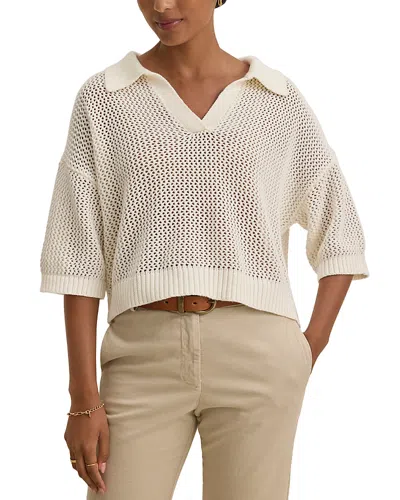 Velvet By Graham & Spencer York Polo Top In Milk White