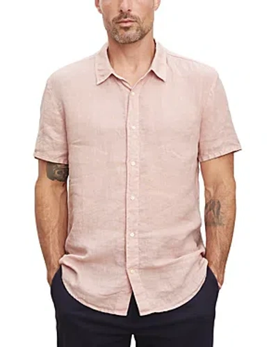 Velvet By Graham & Spencer Velvet By Graham & Spenser Mackie Short Sleeve Regular Fit Linen Shirt In Pink