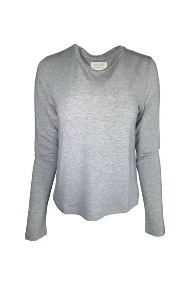 Velvet By Graham & Spencer Women's Pacifica Long Sleeve Tee In Heather Grey