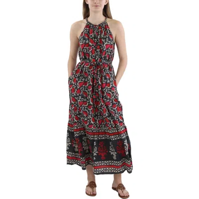 Velvet By Graham & Spencer Womens Printed Silk Shift Dress In Red