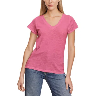 Velvet By Graham & Spencer Jilian Cotton Tee In Pink