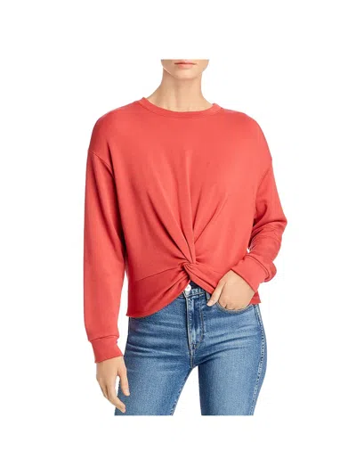 Velvet By Graham & Spencer Womens Twist Front Cropped Sweatshirt In Orange