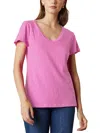 Velvet By Graham & Spencer Lilith Short Sleeve Cotton Slub Tee In Lotus In Pink