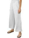 Velvet By Graham & Spencer Womens Woven Linen Cropped Pants In White