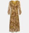 Velvet Cailey Printed Georgette Midi Dress In White