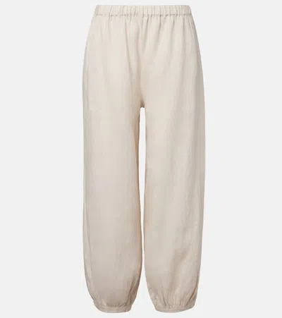 Velvet Camber Linen Balloon Pants In Neutral