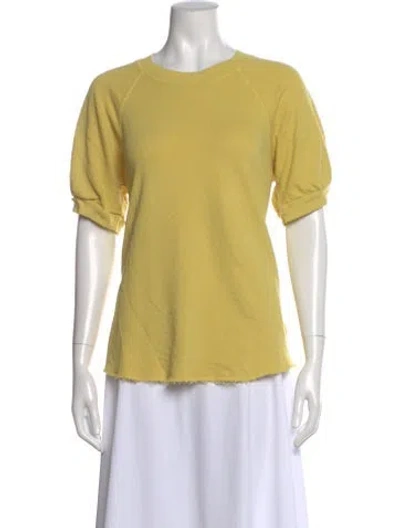 Pre-owned Velvet Canyon Crew Neck Short Sleeve Top In Yellow