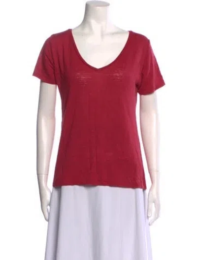 Pre-owned Velvet Canyon Linen V-neck T-shirt In Pink