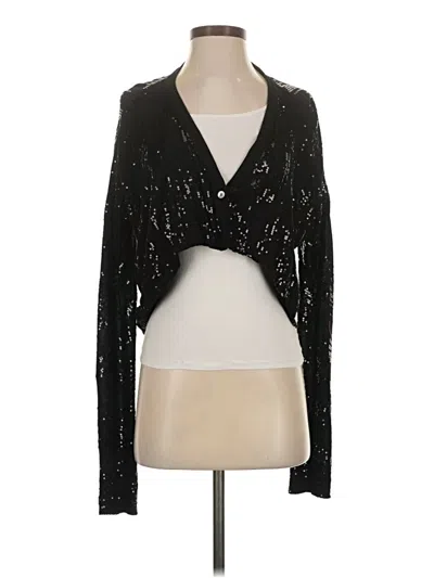 Pre-owned Velvet Cardigan Sweater In Black
