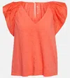 Velvet Carly Cotton Top In Orange