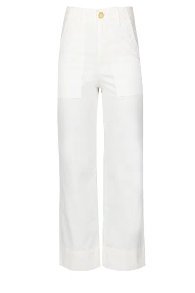 Velvet Carpenter Style Trousers In White