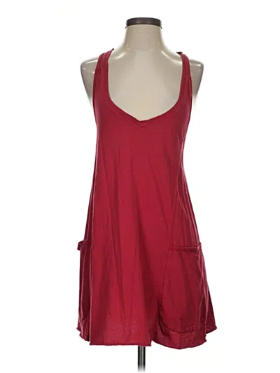 Pre-owned Velvet Casual Dress In Burgundy