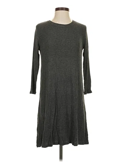 Velvet Casual Dress In Gray