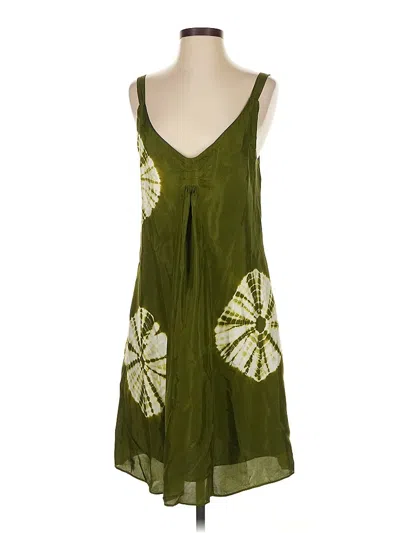 Pre-owned Velvet Casual Dress In Green