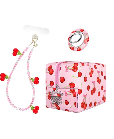 Velvet Caviar Gift Set With Charm, Grip Ring, Travel Bag In Pink