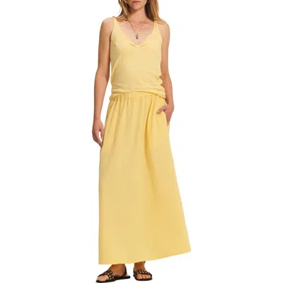 Velvet Celeste Cotton Gauze Maxi Skirt In Yellow